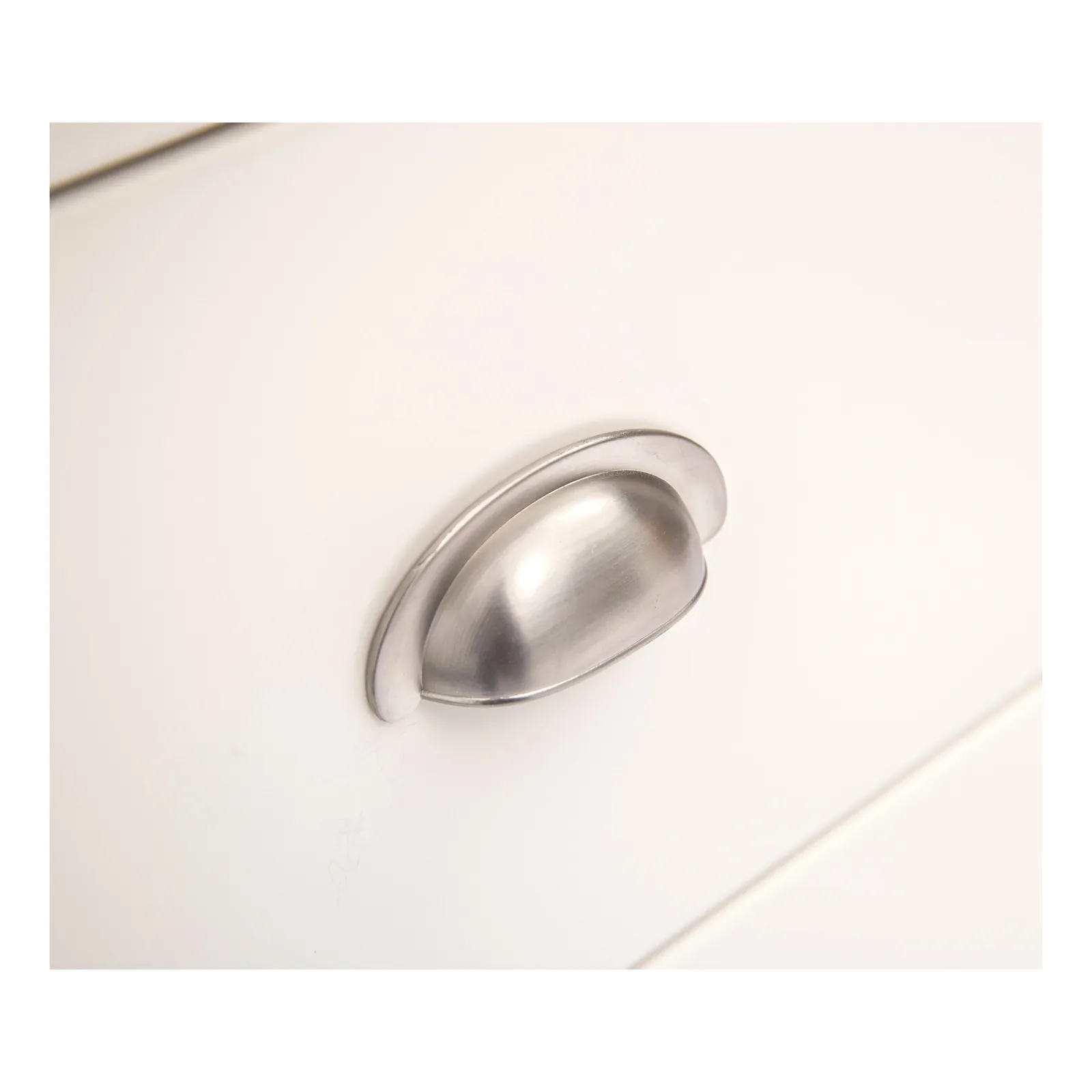 Cabinet Bits Lovere 4 Drawer Chest of Drawers Chrome Cup Handle in Off-White 6