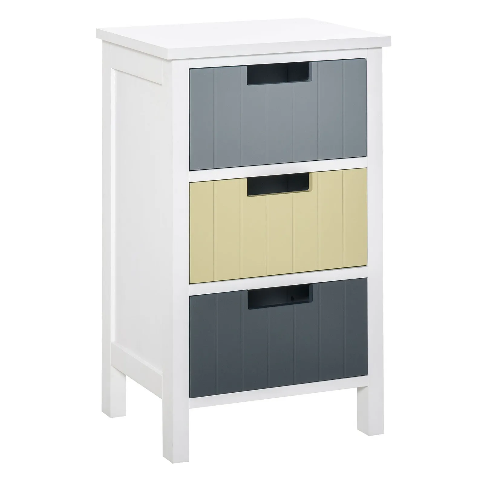 HOMCOM 3 Drawer Colourful Storage Cabinet Tower Dresser Chest 2