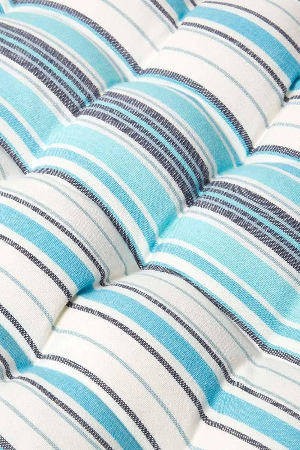 Homescapes Garden Bench Cushion Luxury 3 Seater Cotton Blue Striped Indoor Outdoor Pad 3