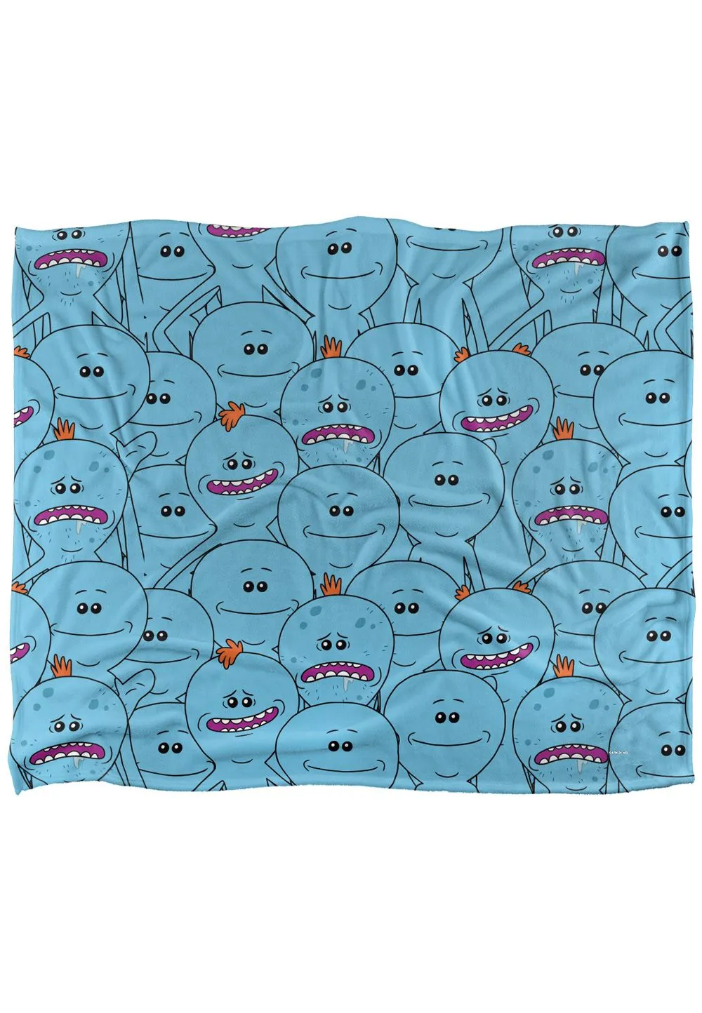 Rick & Morty Meeseeks Crowd Silky Touch Super Soft Throw Blanket 152 X 127 cm in White