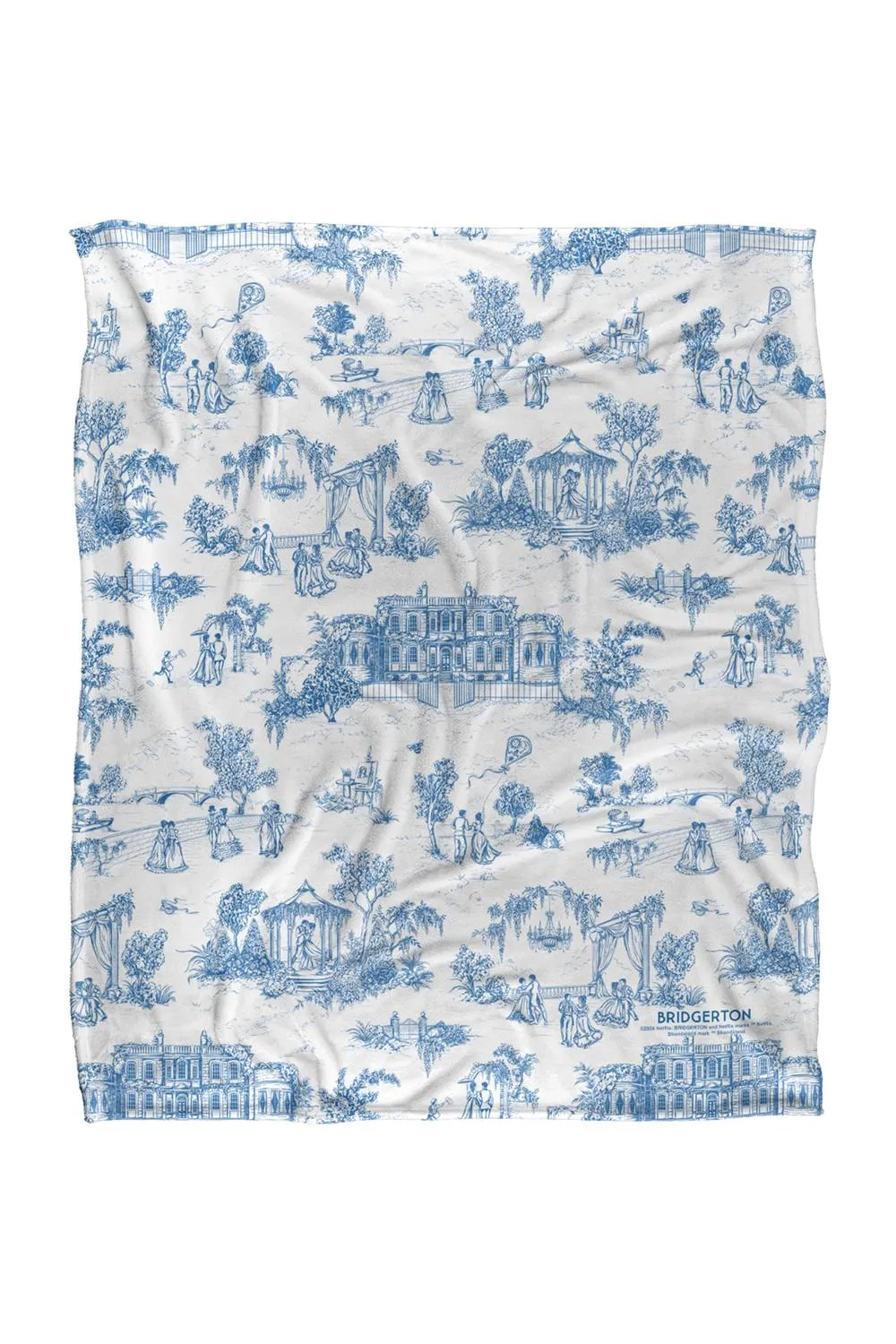 Netflix Bridgerton Around The Ton Toile Soft Throw Blanket 152 X 127 Cm