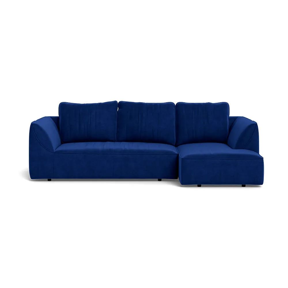 Heal's Morven Right Hand Facing Corner Chaise Sofa Smart Luxe Velvet Azure 1