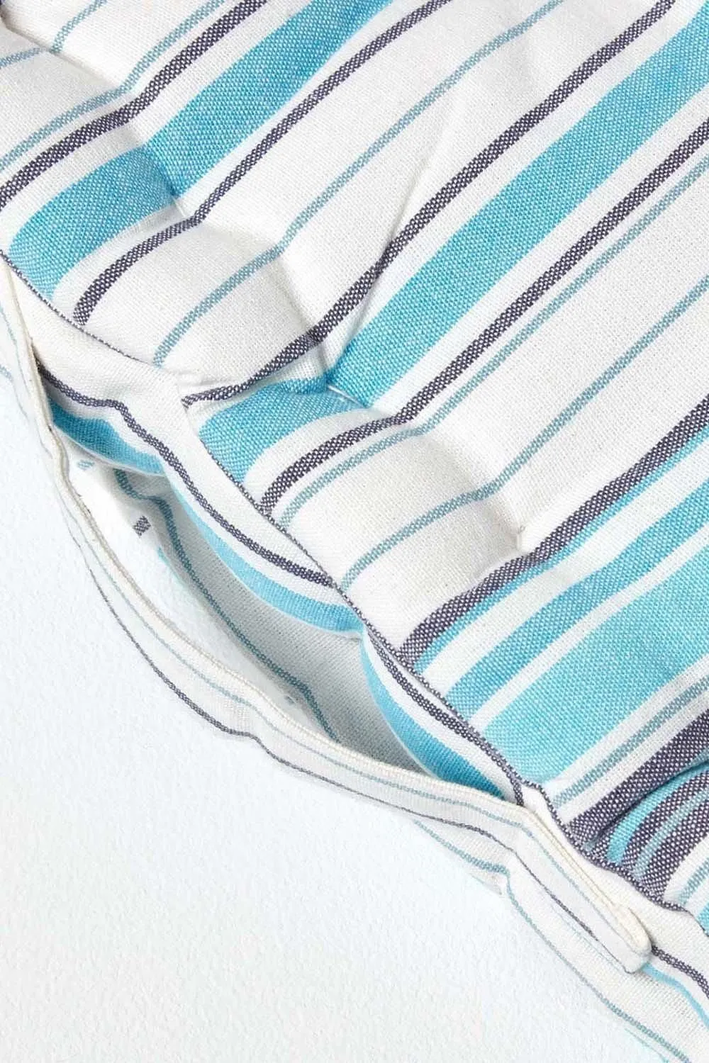 Homescapes Cotton New England Stripes- Floor Cushion in Blue 4
