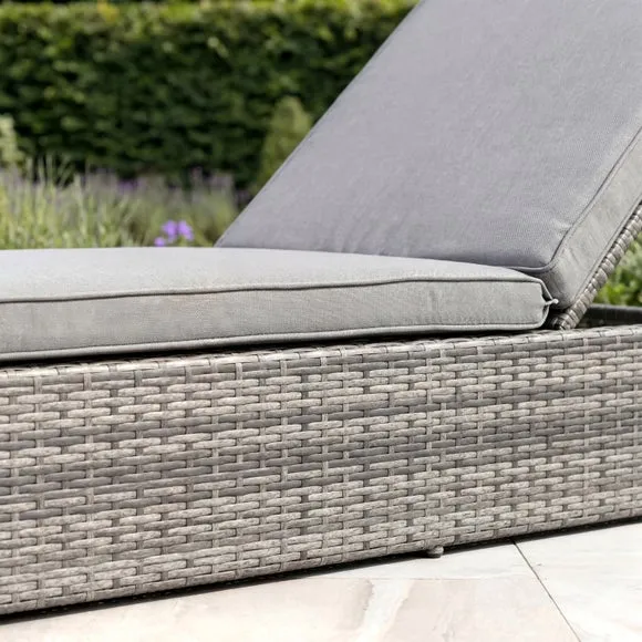 Rattan Grey Sun Lounger with Cushion 5