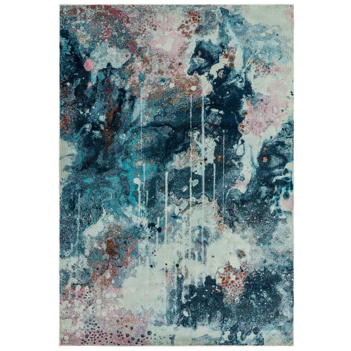 Celeste Marbled Rug, Ink and Pink