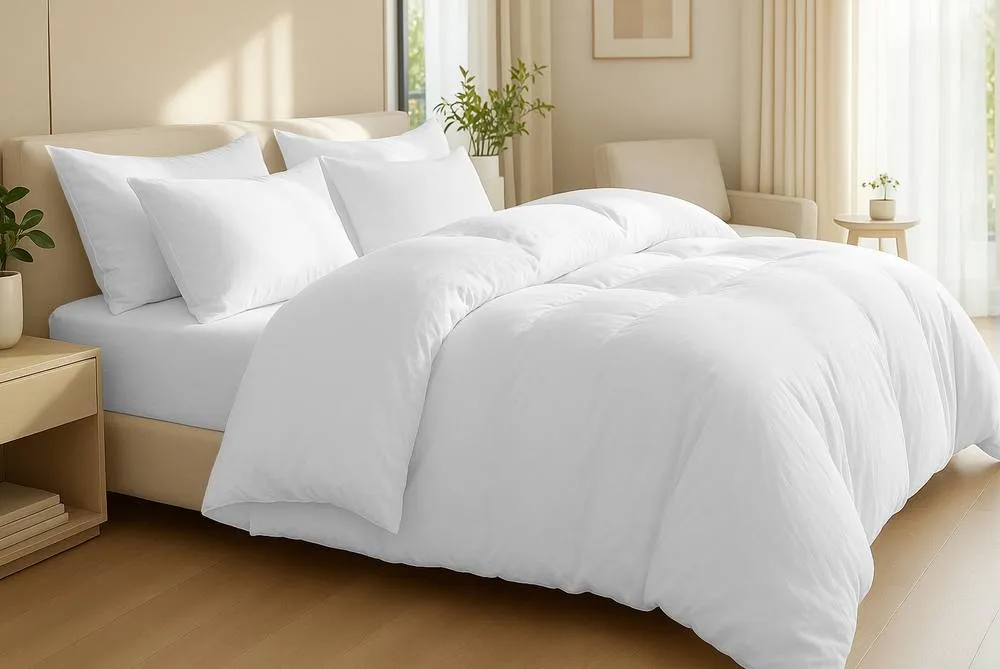Pamposh White Egyptian Cotton Duvet Cover Set With Matching Pillowcases