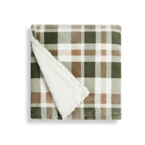 Check Sherpa Throw Blanket, 130cm x 180cm 3