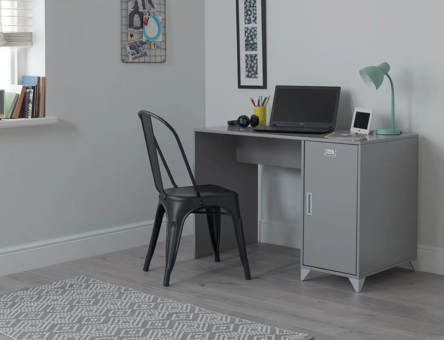 Argos Home Loft Locker Desk - Grey