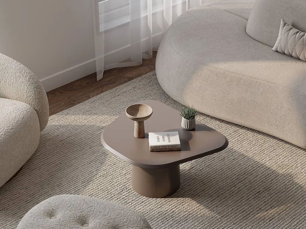 Vente-unique Metal Coffee Table - Taupe - ZINARA in Brown 3