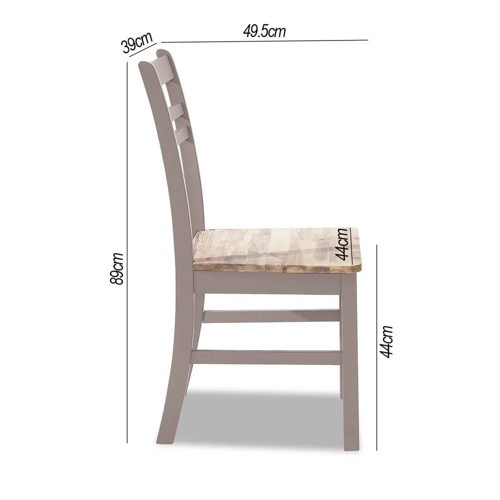 Statement Furniture Florence Country Style Wooden Chairs Set of 2 in Taupe 2