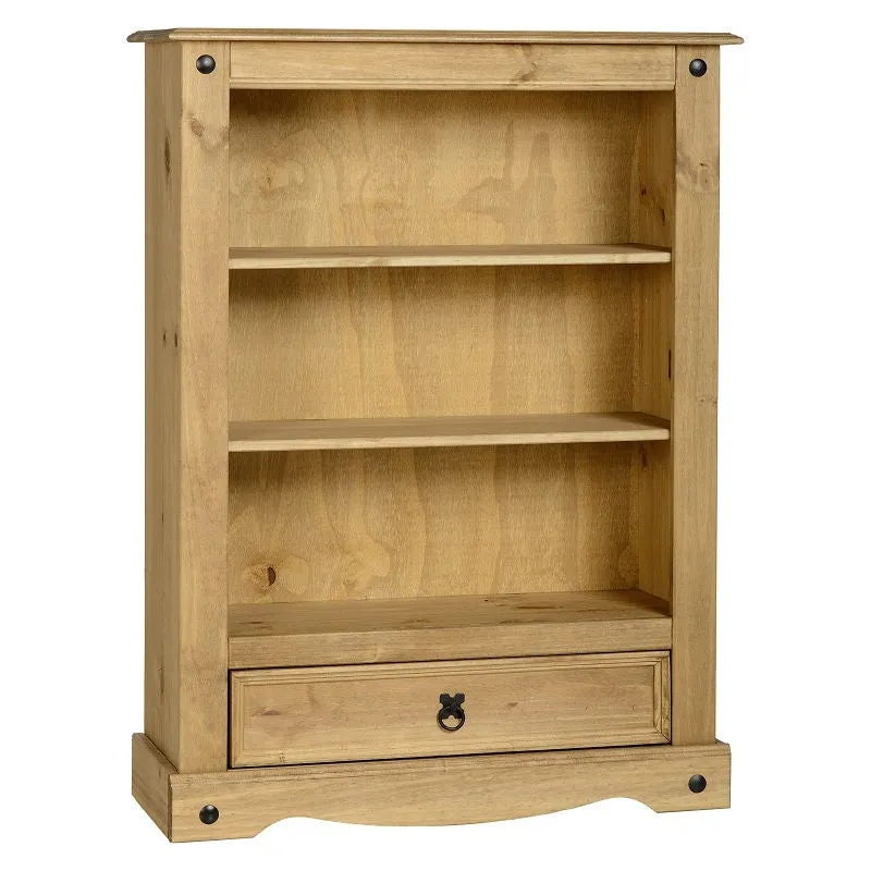 Corona 1 Drawer Low Bookcase Brown
