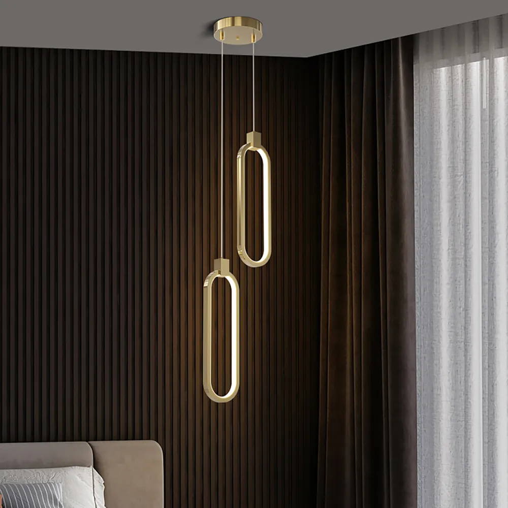 2-Light Pendant Light Geometrical Shape Ceiling Light Adjustable Height