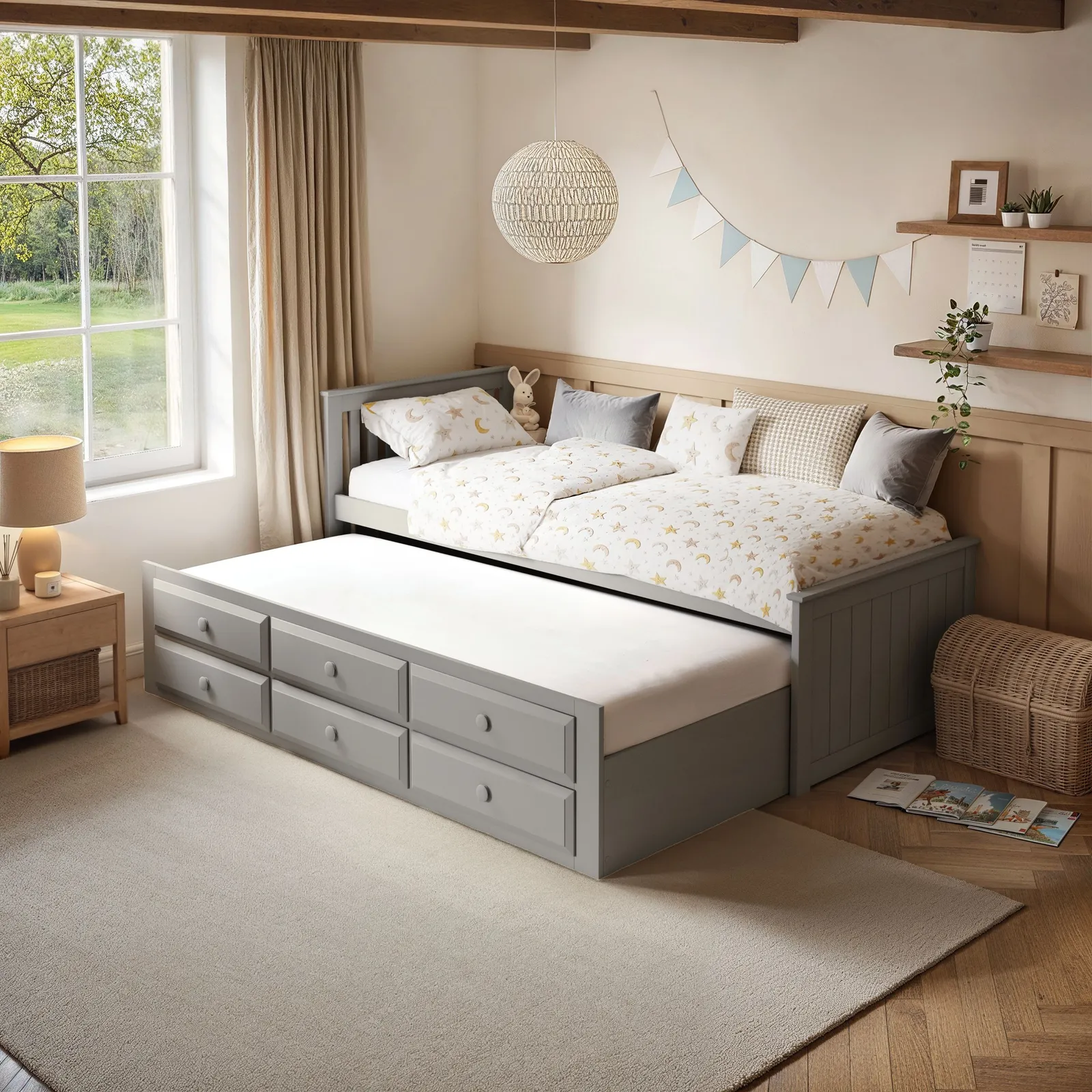 Flair Montana Captains Bed with Drawers in Grey 2