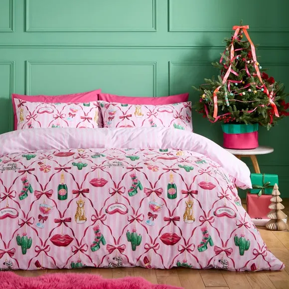 Catherine Lansfield Christmas Kitsch Polycotton Duvet Cover & Pillowcase Set