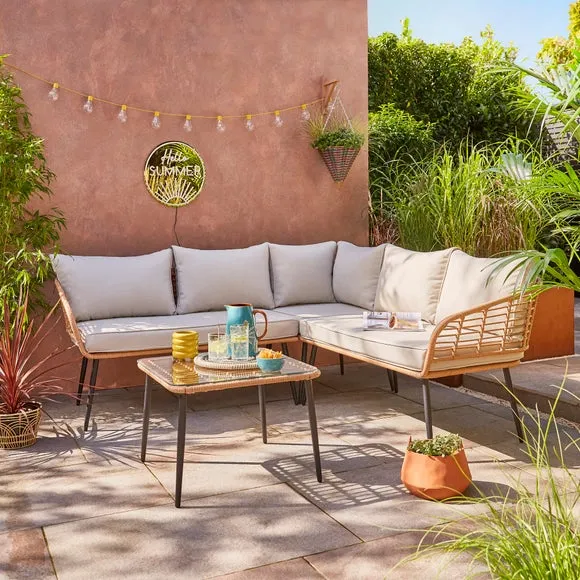 Singapore 5 Seater Rattan Corner Sofa Set