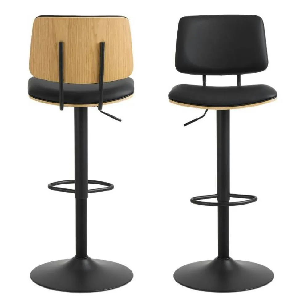 netfurniture Atlas Swivel Bar Stool With Height Adjustable Function in Matt Black 2