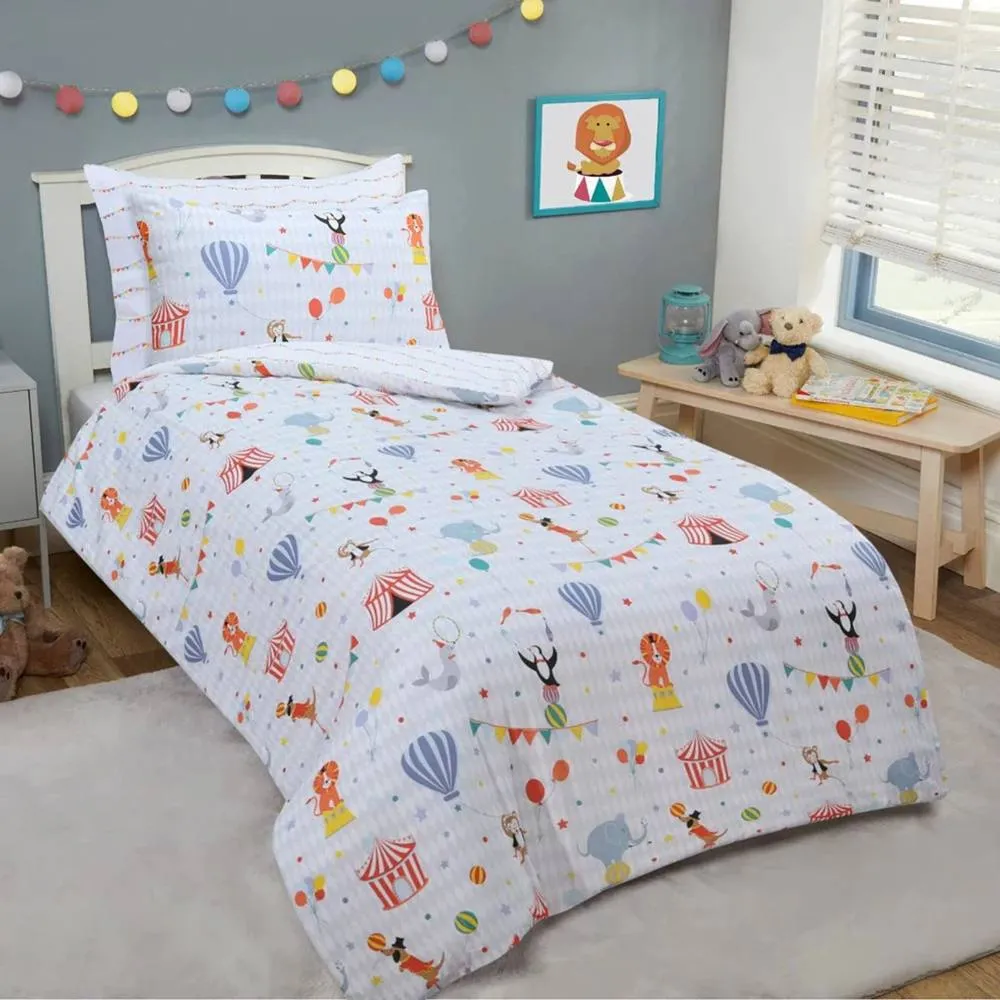 Smart Living Luxury Easy Care Circus Reversible Duvet Cover With Pillowcases