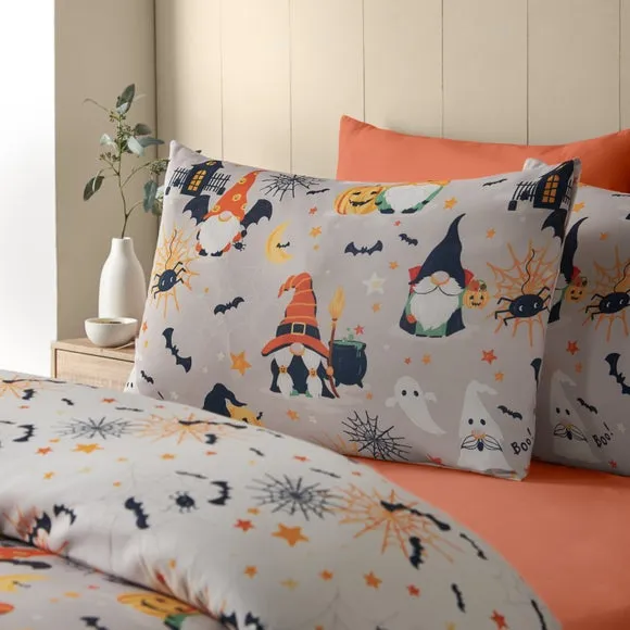 Catherine Lansfield Halloween Gnomes Duvet Cover & Pillowcase Set 4