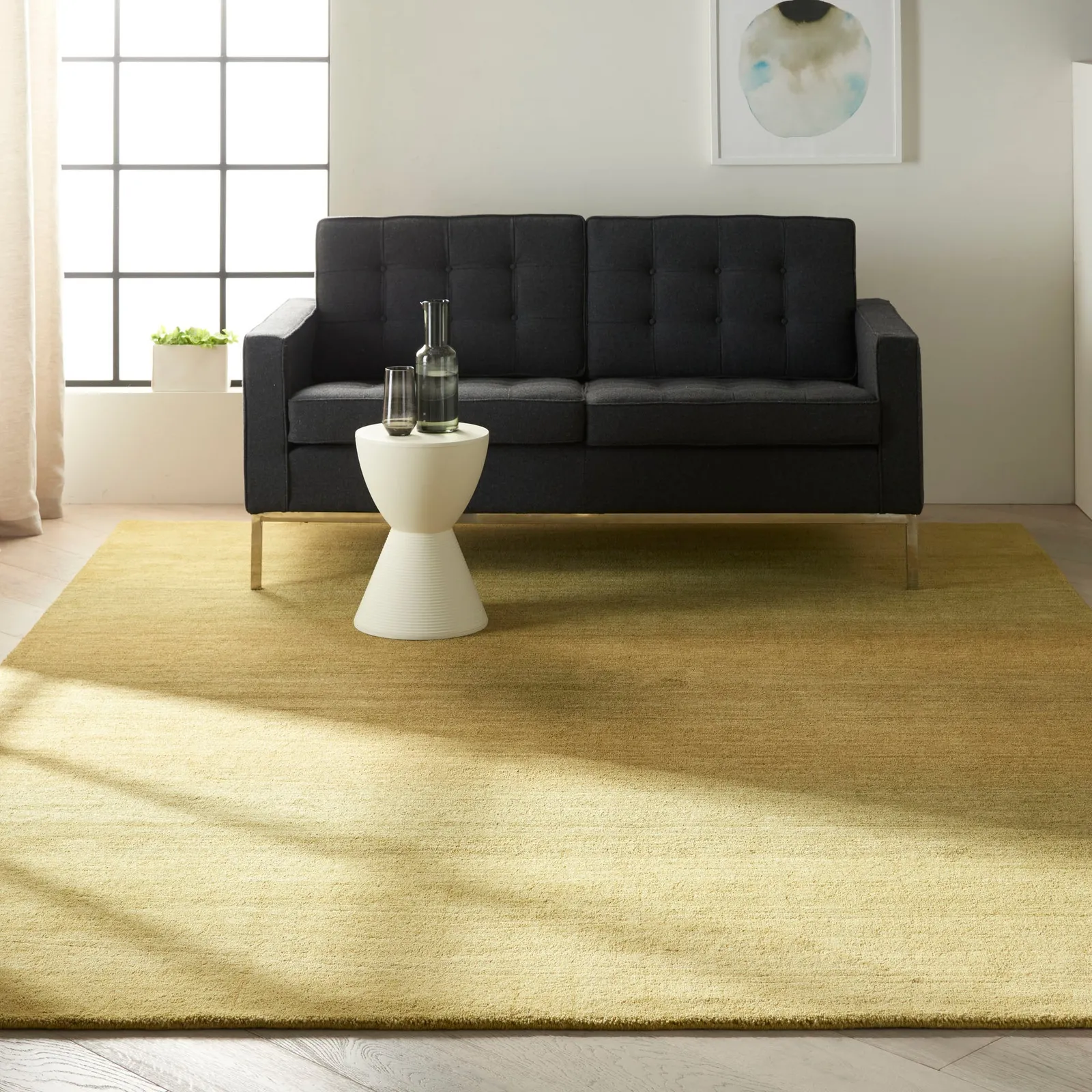 Calvin Klein Linear Glow Rug Green
