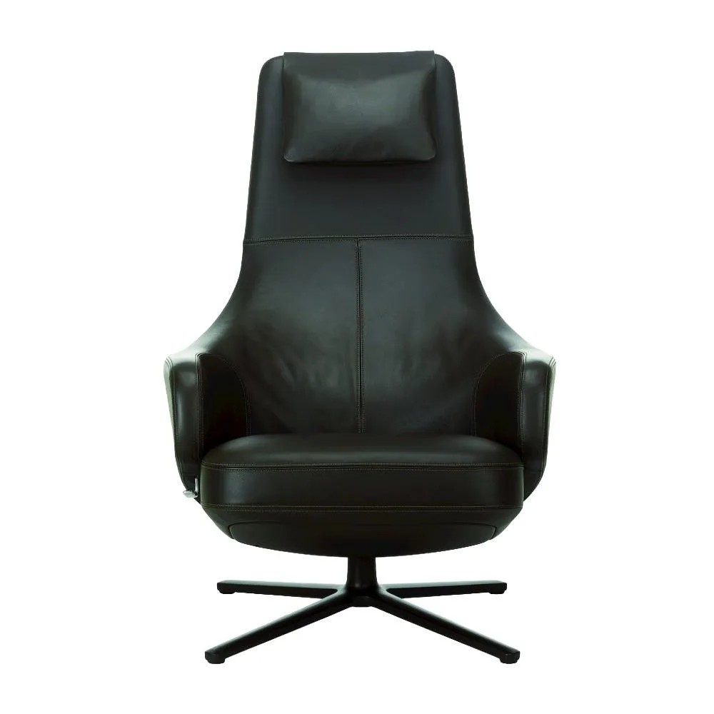 Vitra Repos Armchair Premium Leather Jade Powder Coated Base Glides for Hard Floor 2