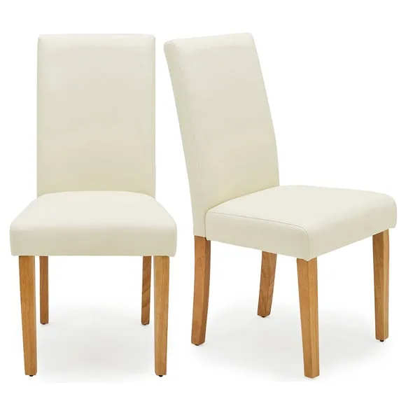 Hugo Set of 2 Dining Chairs, Faux Leather 2