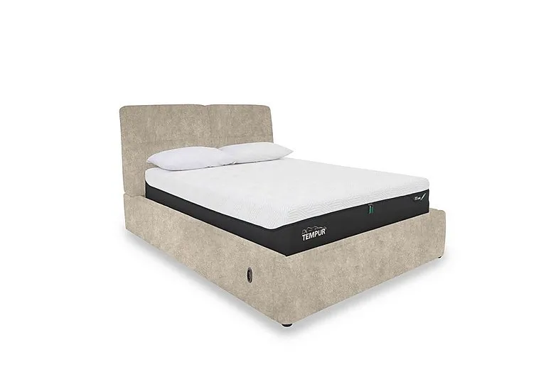 Stark Fabric Electric Ottoman Bed Frame - Super King - Cream