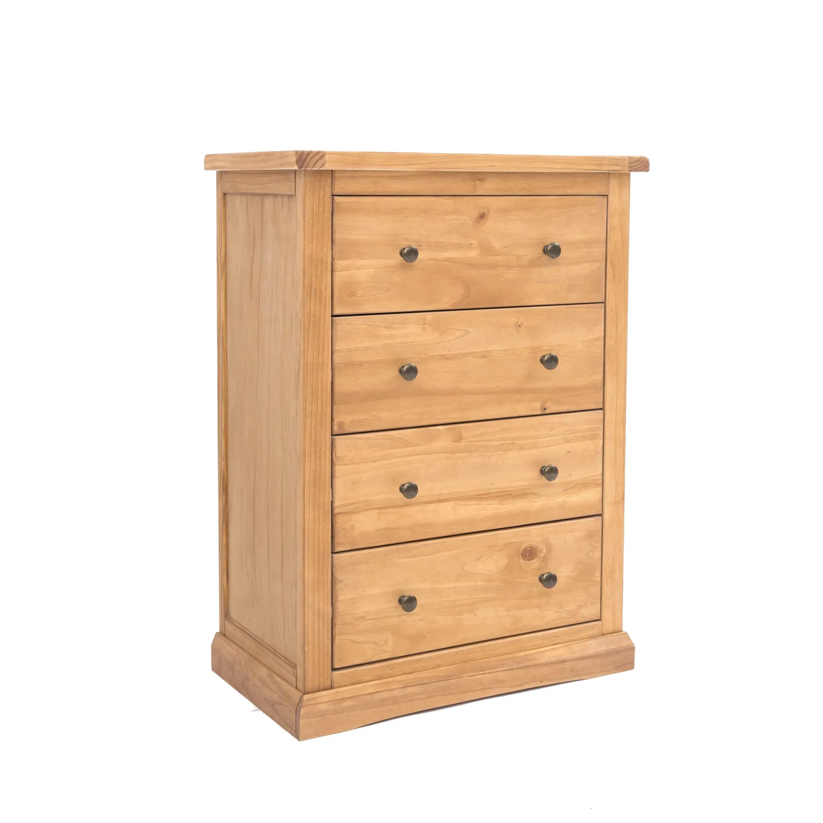 Cabinet Bits Lucca 4 Drawer Chest of Drawers Brass Knob in Light Brown 2