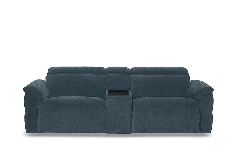 Dolomite 3 Seater Fabric Power Recliner Sofa with Power Headrests and Console - Hudson Ocean