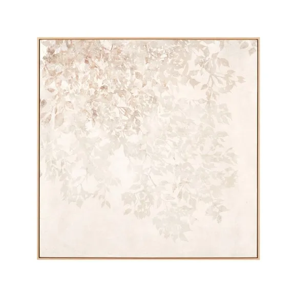 White & Natural Floral Square Framed Canvas 5