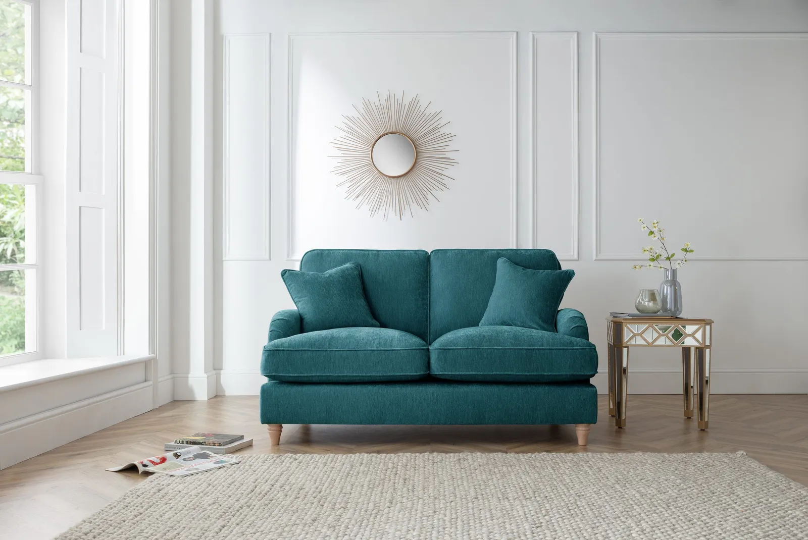 The Great Sofa Company Orla 2 Seater Sofa Manhattan Ice in Emerald 1