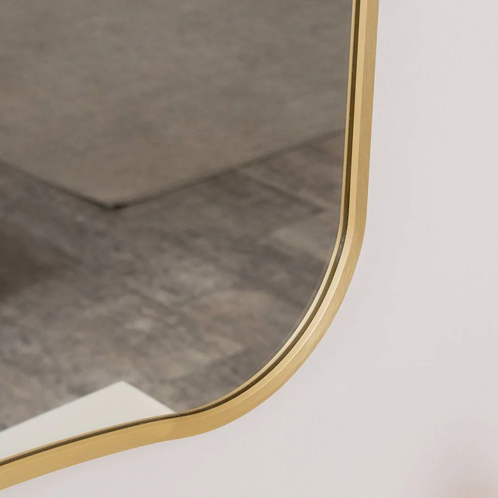 Melody Maison Gold Asymmetrical Metal Framed Wall Mirror - 54cm X 80cm 5