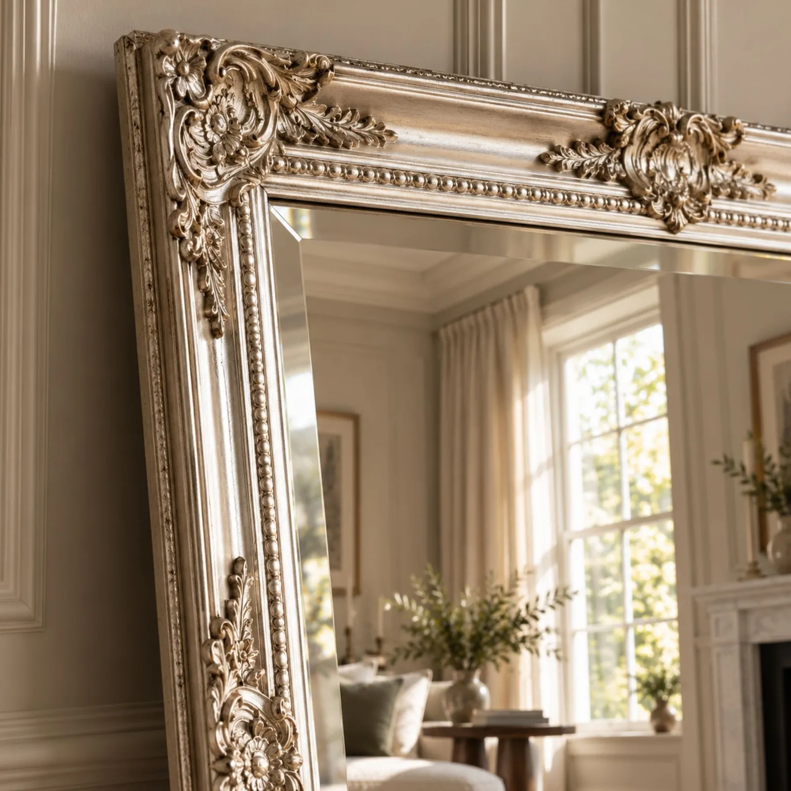 Yearn Mirrors Decorative Silver full length Mirror 74x163cm in Metallic Silver 4