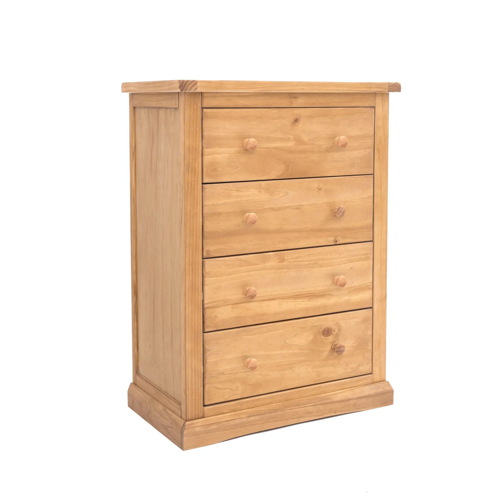 Cabinet Bits Lucca 4 Drawer Chest of Drawers Wood Knob in Light Brown 2