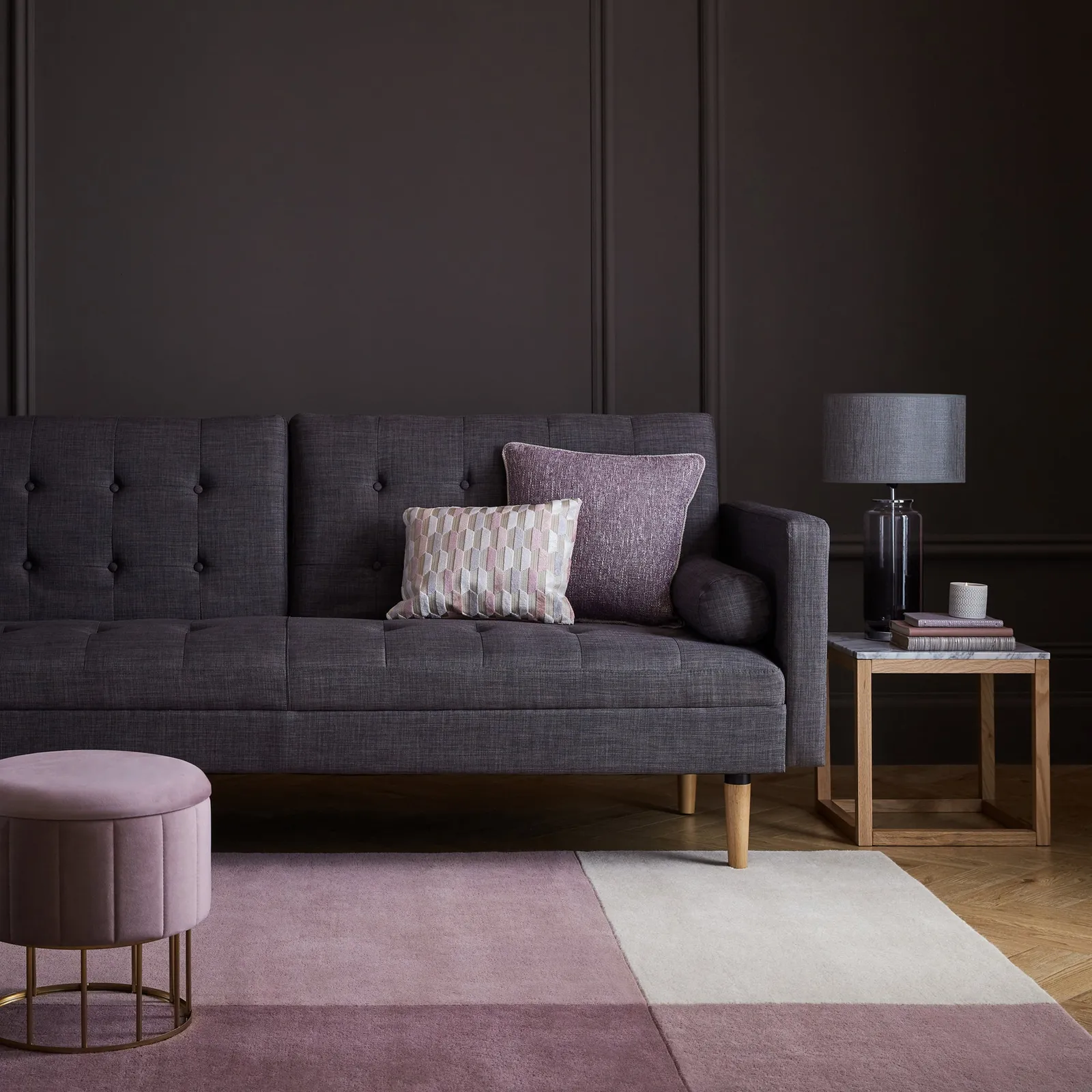 Akari Wool Rug Purple and Grey