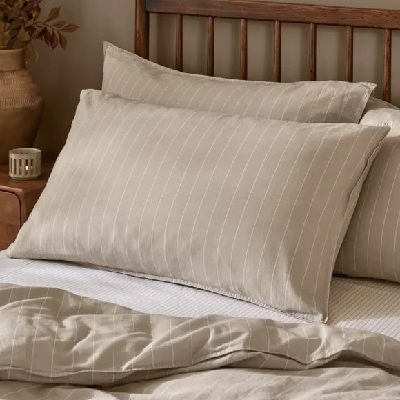 Yard Linear 100% Cotton Standard Pillowcase Pair