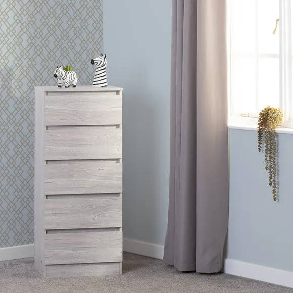 Walker 5 Drawer Narrow Chest 1