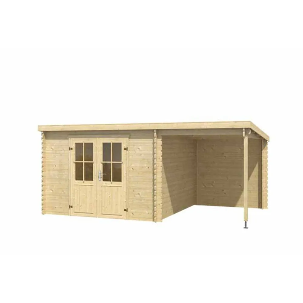 Lasita Maja Ltd Tampa-Log Cabin, Wooden Garden Room, Home Office - L501xW319xH210.9 cm in Brown 2
