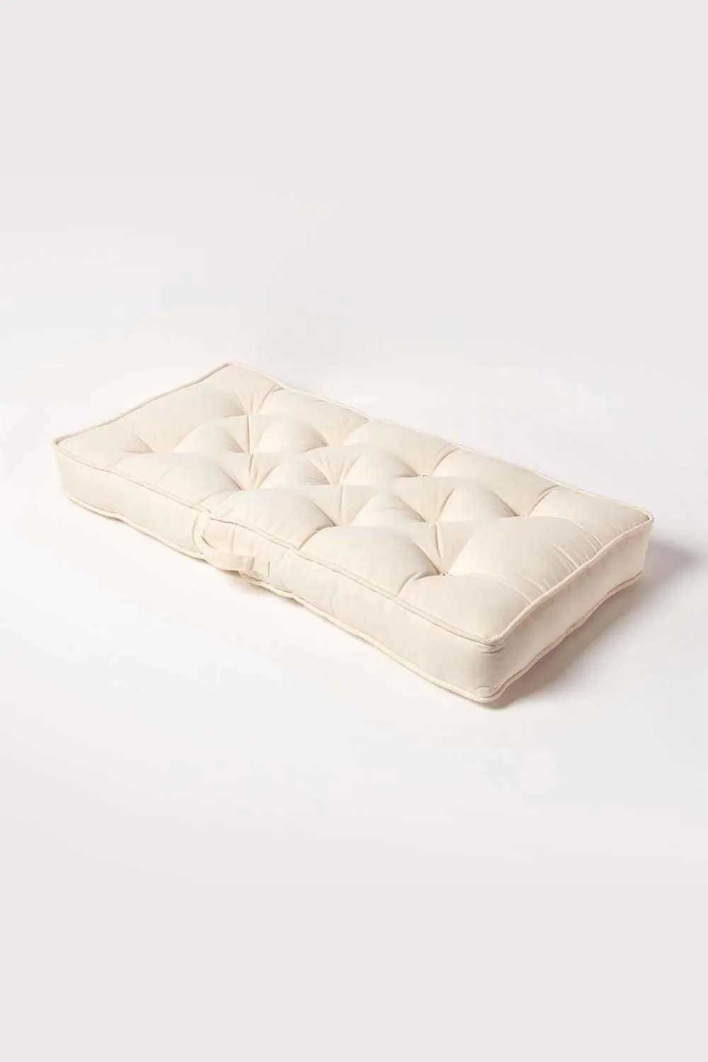 Homescapes Cotton 2 Seater Booster Cushion in Cream 2