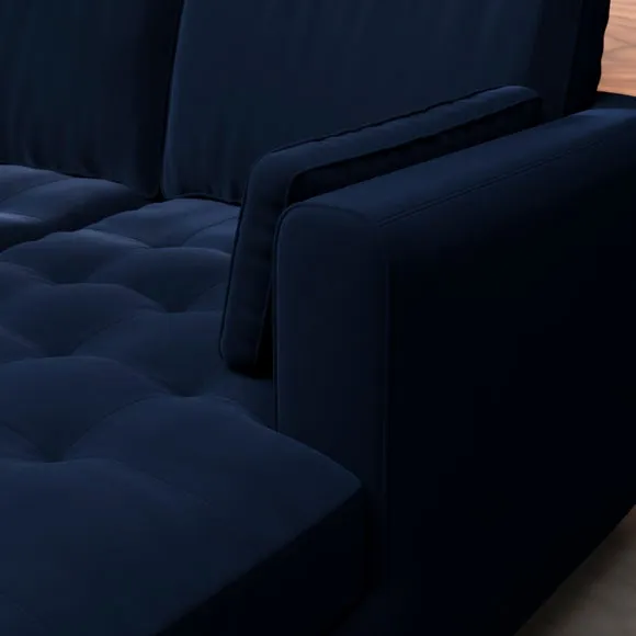 Zoe II Velvet Corner Chaise Sofa 4