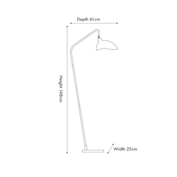 Toulon Matt Black Task Floor Lamp 5