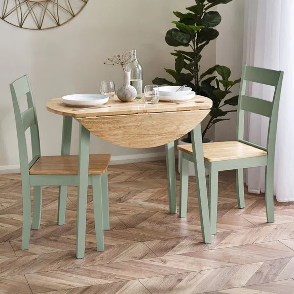 Linwood Round Dropleaf Dining Table with 2 Dining Chairs