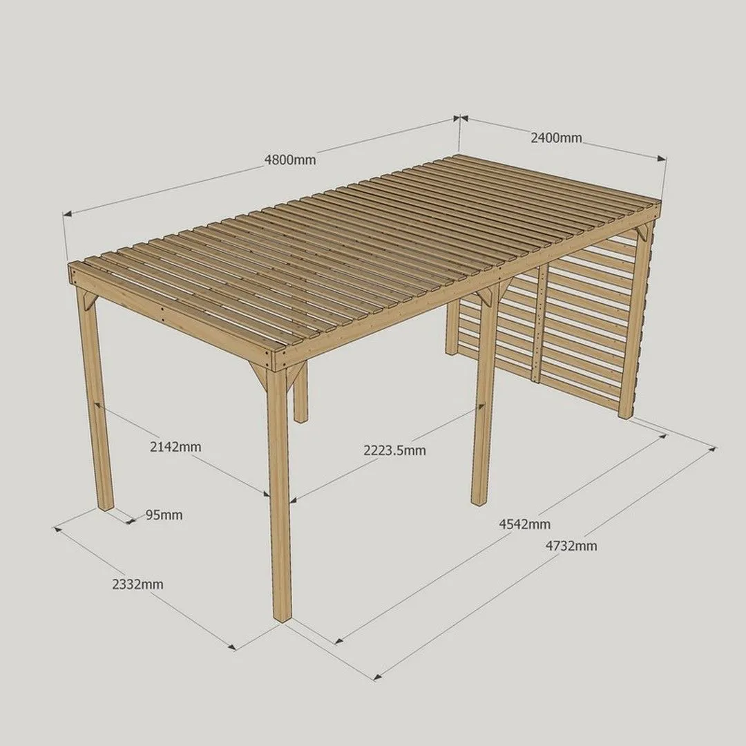 Rutland County Garden Furniture Ltd Shade Pergola - Wood - L240 x W480 x H270 cm - Rustic Brown 5