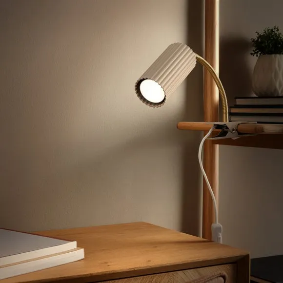Georgi Industrial Ribbed Adjustable Clip On Table Lamp 2