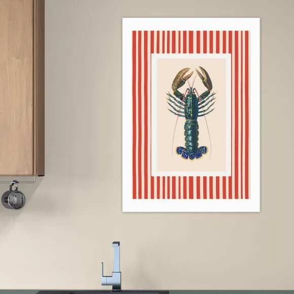 East End Prints Stripy Lobster Print 1