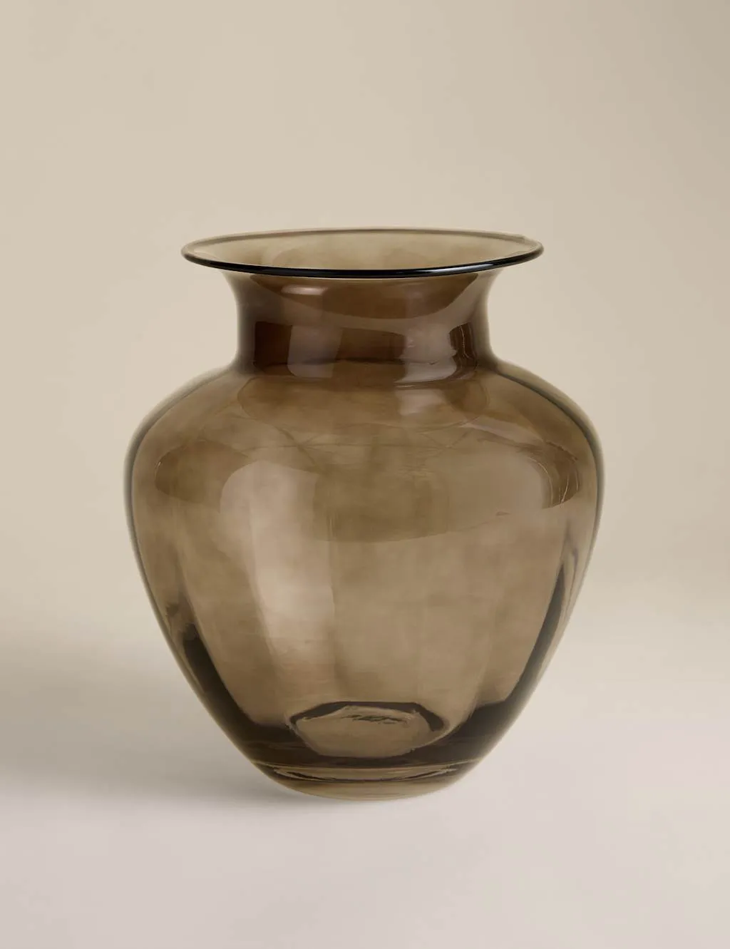 M&S Medium Optic Tulip Vase Brown