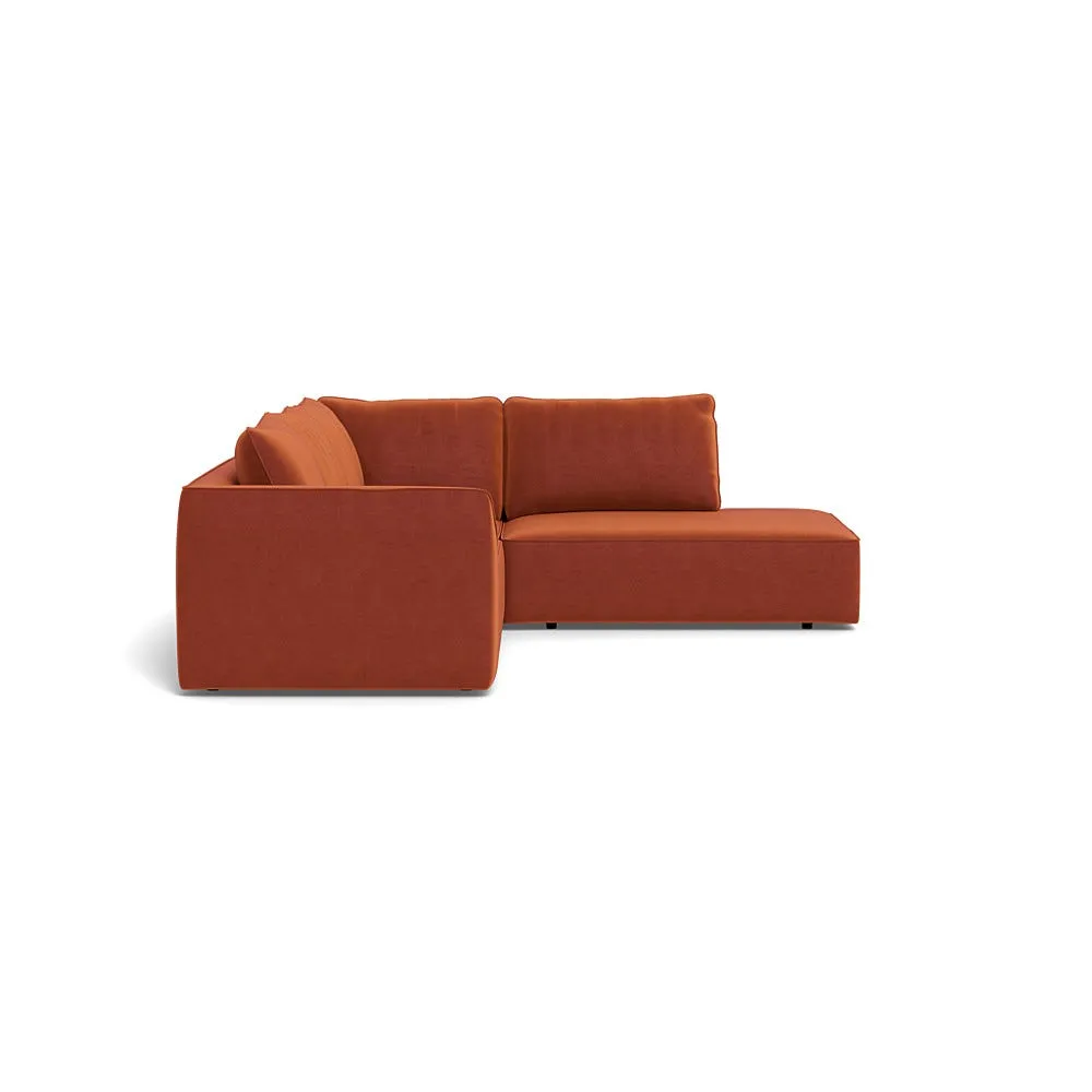 Heal's Morven RHF Large Corner Sofa Cotton Velvet Russet 1