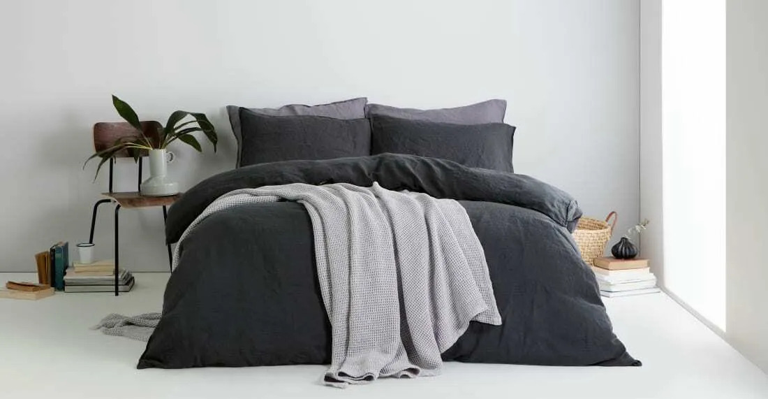 Grove 100% Cotton Stonewashed Waffle Bedspread,150 x 200cm, Silver Grey