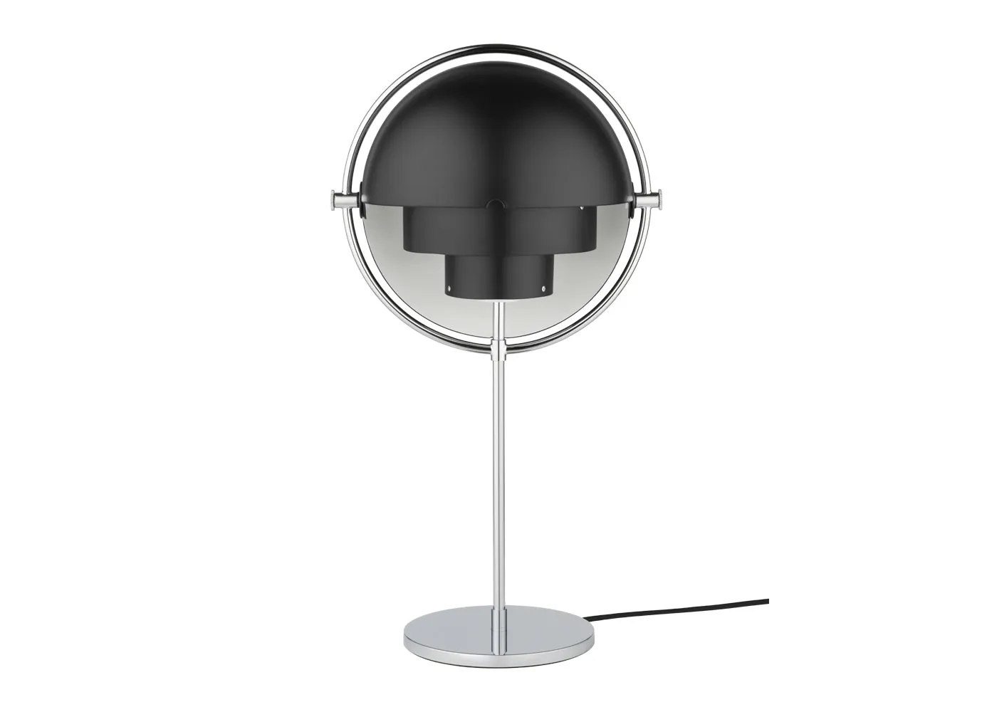 Gubi Multi Lite Table Lamp Chrome Black Shade