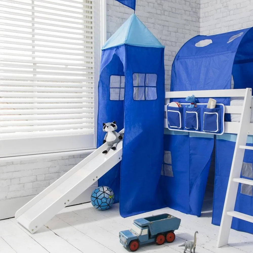 Nöa and Nani Moro Cabin Bed Midsleeper with Slide & Blue NW Package in White 4