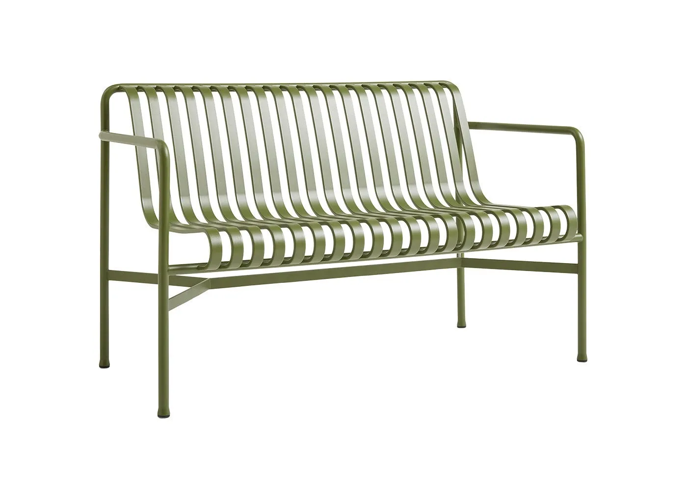HAY Palissade Dining Armrest Bench Olive